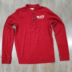 Hollister Mens Red Long Sleeve Shirt Size M #C2509-0051